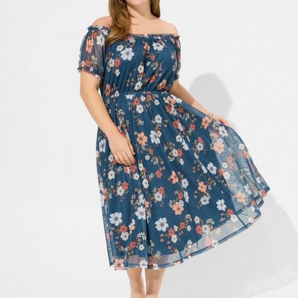 Torrid cold should floral dress size 6xl